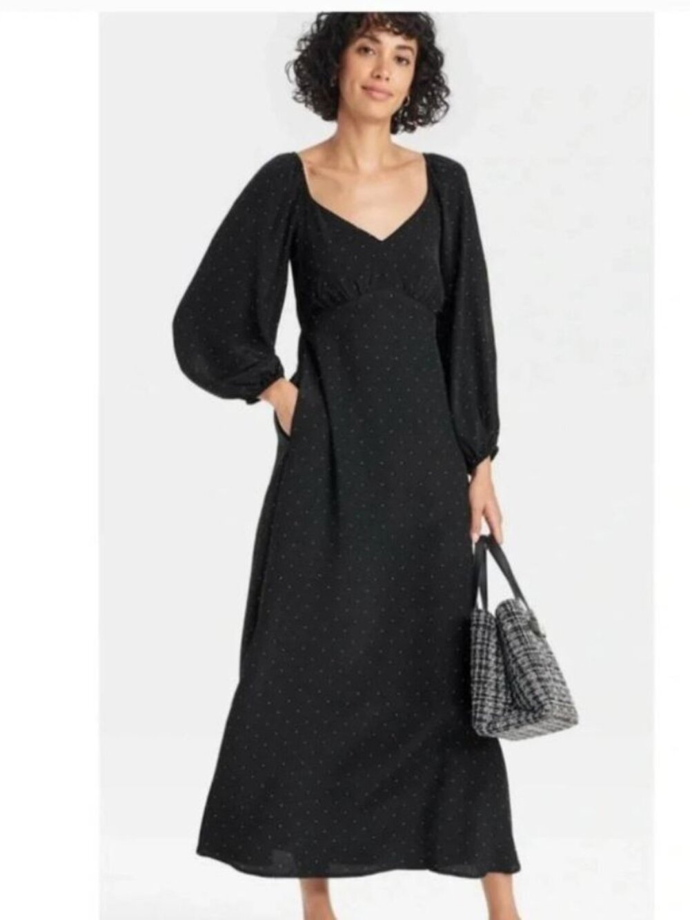 A New Day Polka Dot Milkmaid Maxi Dress | M